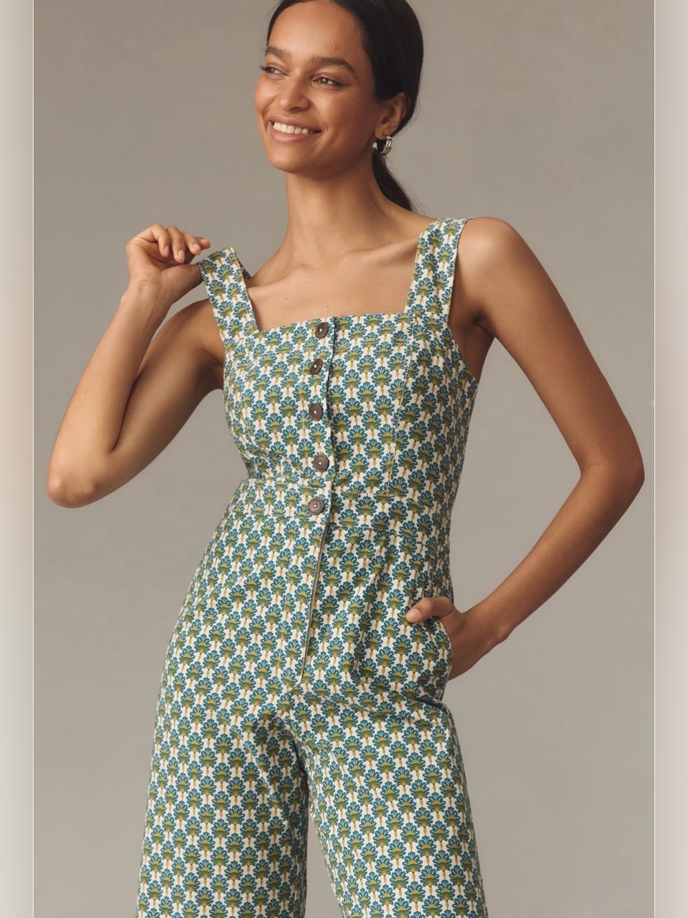 The Portside Button-Front Jumpsuit by Maeve - Picture 2 of 8